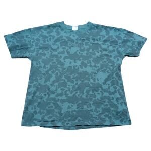 Men's Gymshark crew neck abstract green teal short sleeve logo t-shirt size M